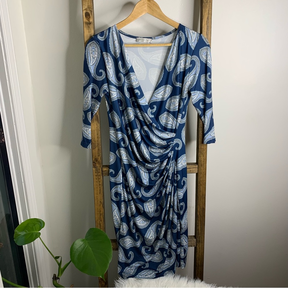 Anatomie Made in Italy Marine Blue Paisley Dress